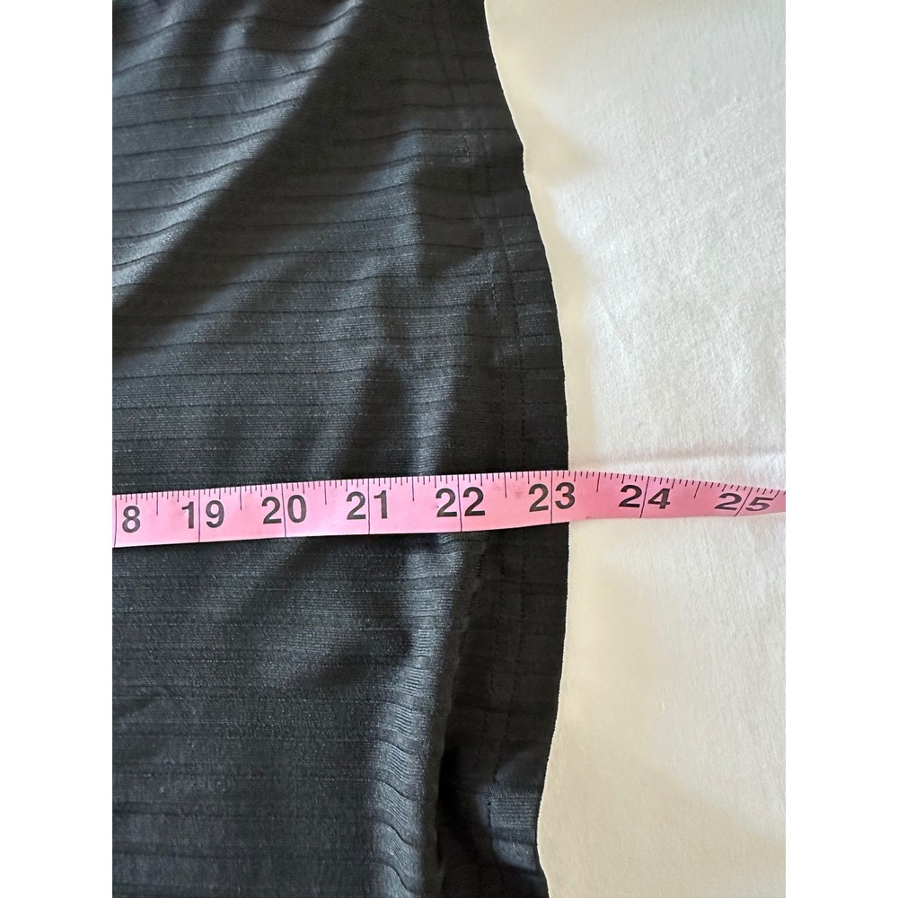 New Women's Onyx Split Neck Long Sleeve Tee Black Ribbed Top Size Large Goth - Picture 6 of 9